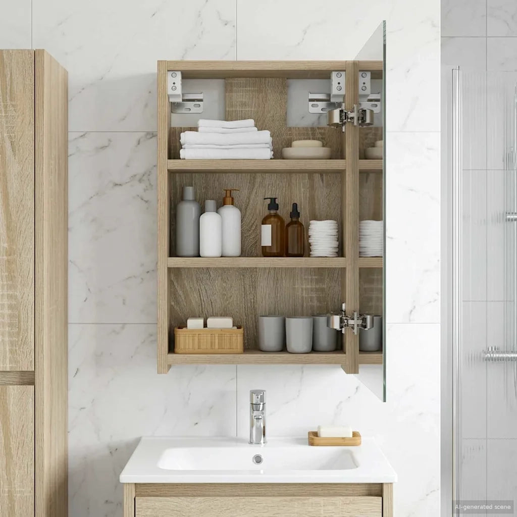 Mobiletto per specchio da bagno Rovere Sonoma 30 x 10,5 x 50 cm 889009