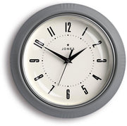 Orologio da cucina in acciaio con lancetta oraria rotonda | 25 cm | Grigio | Ideale per cucina, soggiorno, ufficio o camera da letto | Numeri facilmente leggibili