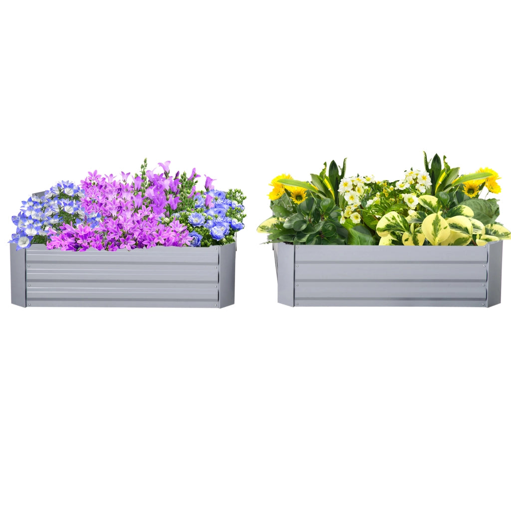 2 Pezzi Cassone Orto Giardino ¨C zephmum ¨C Grigio Acciaio 100x100x30 cm