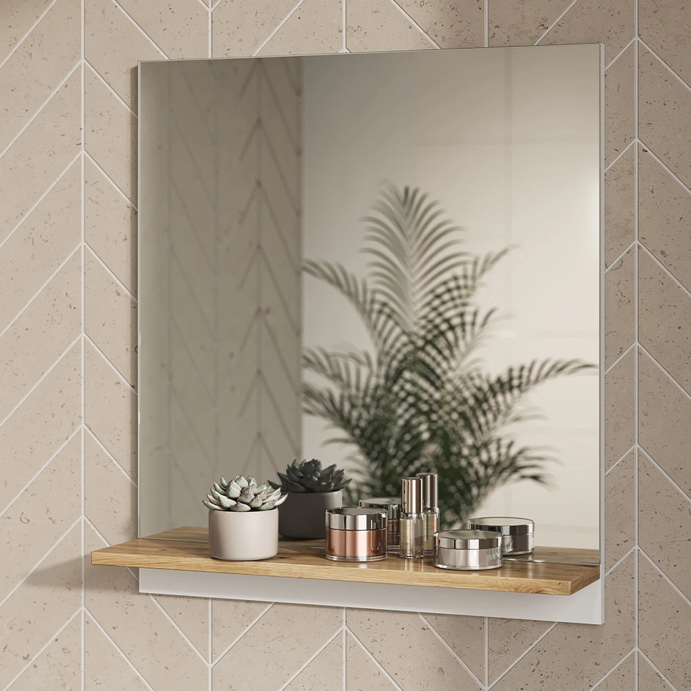 Vicco Specchio contenitore bagno Bianco 60 x 67 cm con ripiano