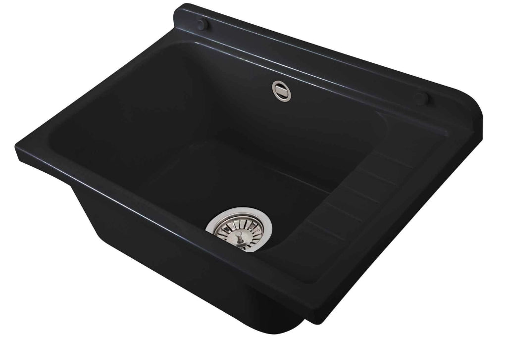 PILOZZO ULTRA da muro in PP - Dim: 58 X 38 cm - Completo di GRIGLIA - CR - Colore: NERO LUCIDO