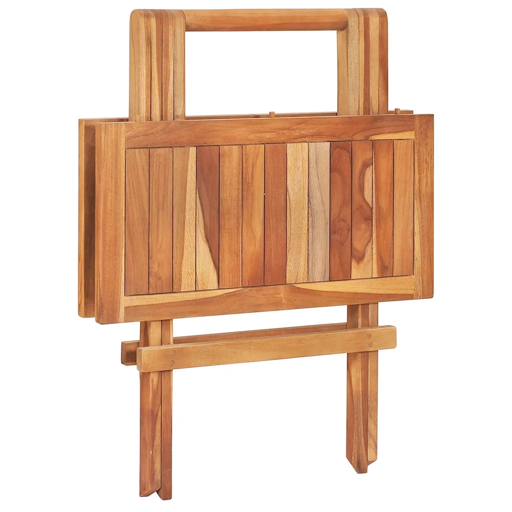 Set da Bistrot 3 pz | Set Salotto da Giardino con Cuscini Beige in Legno Massello di Teak