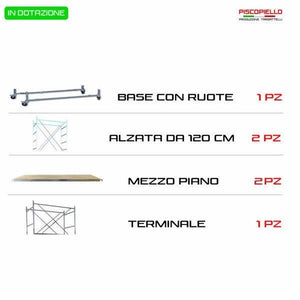 Trabattello Tris altezza di Lavoro metri 4,40