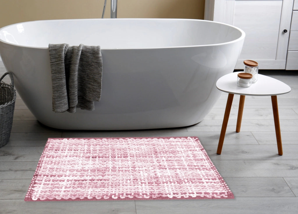 Tappeto Bagno Doccia Antiscivolo In Microfibra Super Assorbente Plot - 50x80 - Rosa