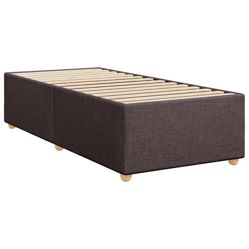 Giroletto a Molle con Materasso Marrone Scuro 100x200cm Tessuto