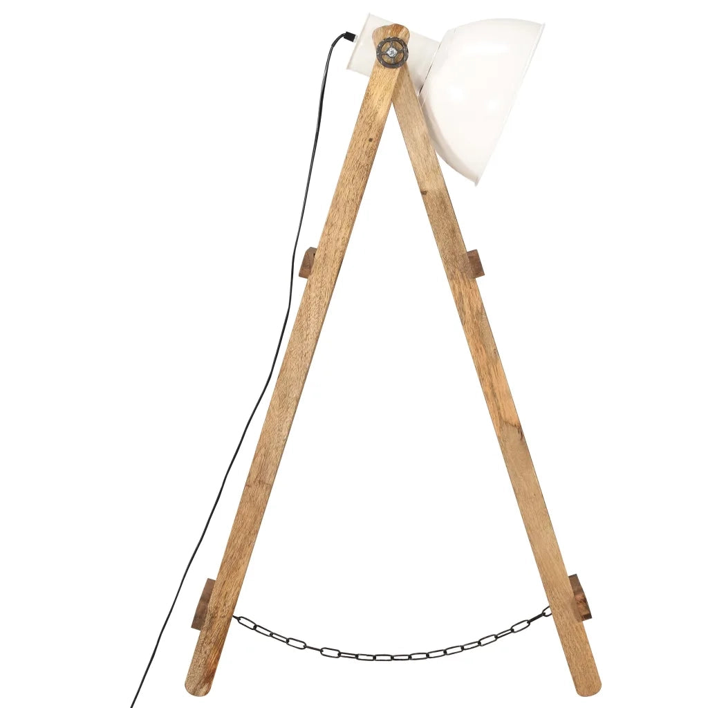 Lampade da Pavimento 3 pz Bianche E27 in Massello di Mango 320594