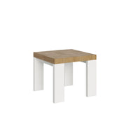 Tavolo Allungabile 90/246x90x77 cm Roxell Mix piano Quercia Natura gambe Bianco Frassino