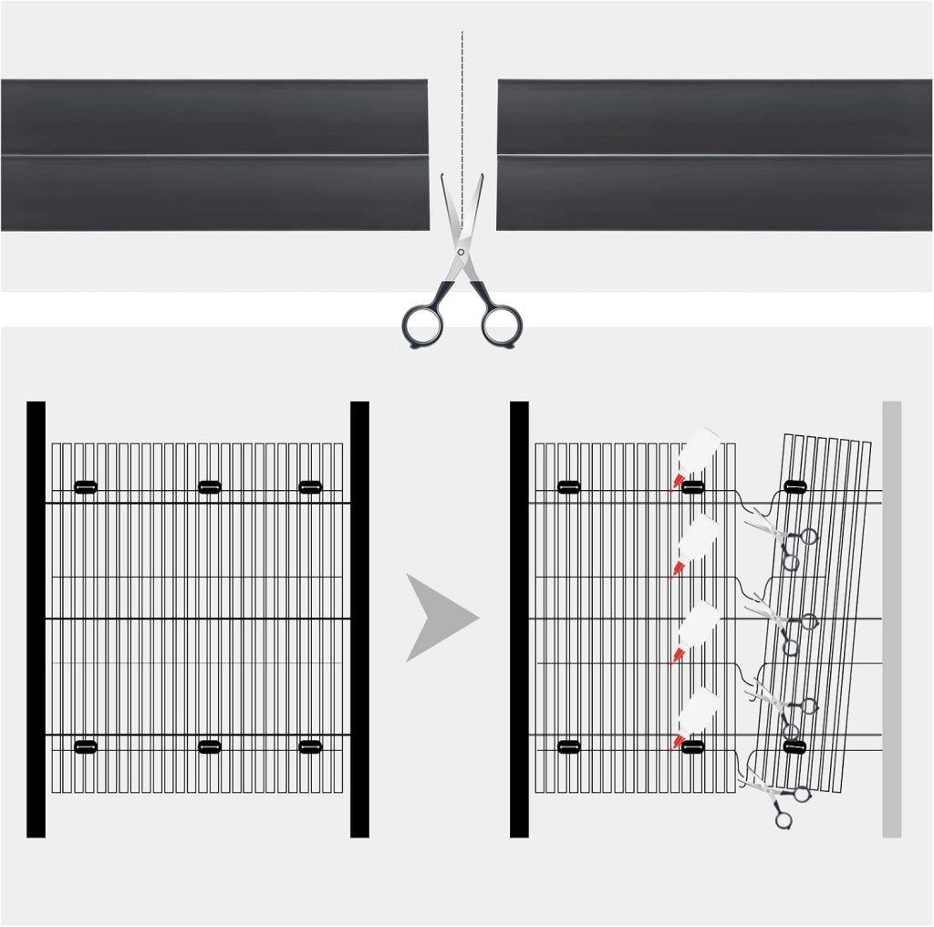 Canniccio PVC frangivista Giardino 500x100 cm, Recinzione schermi divisori Resistente ai Raggi UV Resistente alle Intemperie, protettivi per Giardino, Balcone, terrazza, Grigio