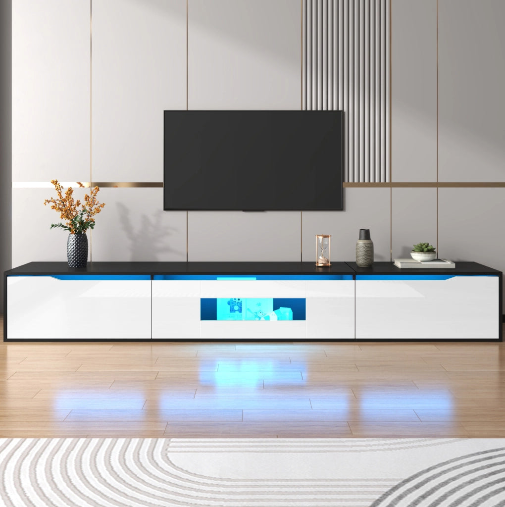 Mobile TV 180 cm nero e bianco con LED USB