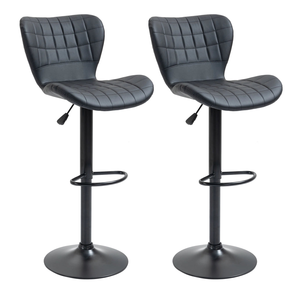 Set 2 Sedie da Bar Retr¨° ¨C Zephmum ¨C Nero Altezza Regolabile 89-109 cm