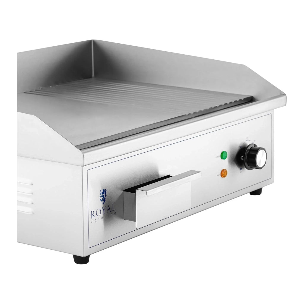 Piastra elettrica professionale con piastra di cottura da 3000 watt e grill (548 x 350 mm piastra in ferro liscia e rigata) 14_0004059