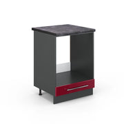 Mobile per forno da incasso Fame-Line Bordeaux lucido/Antracite 60 cm, PL Antracite Vicco