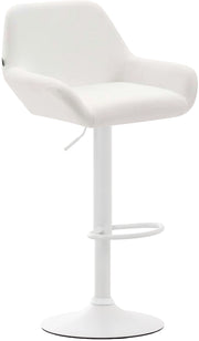 Sgabello Braga in similpelle bianco,bianco