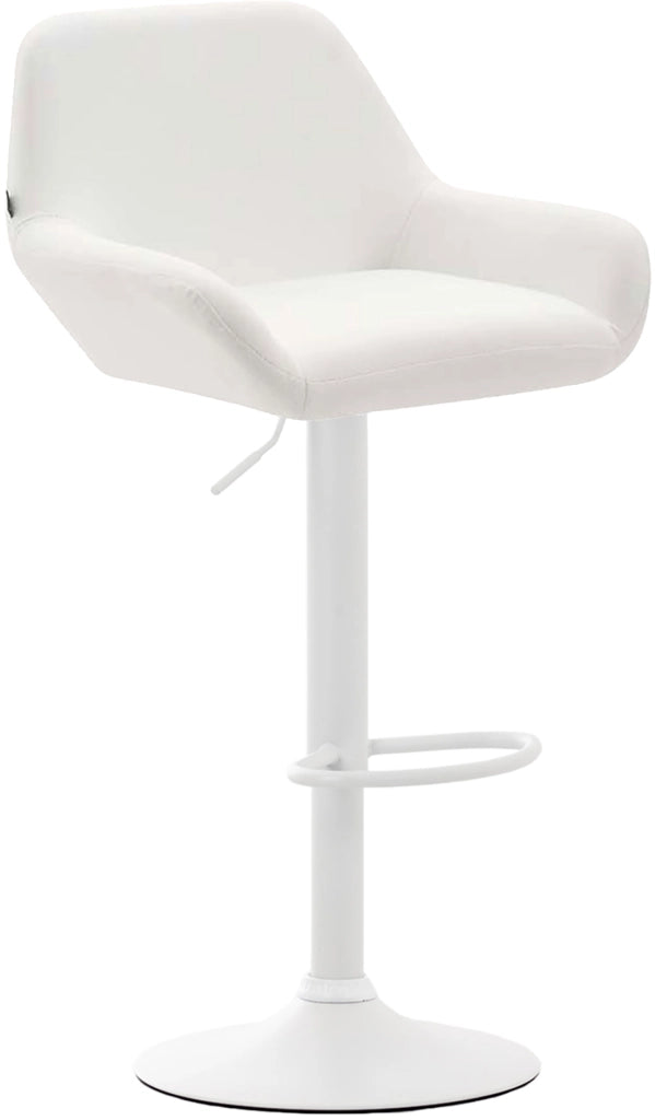Sgabello Braga in similpelle bianco,bianco