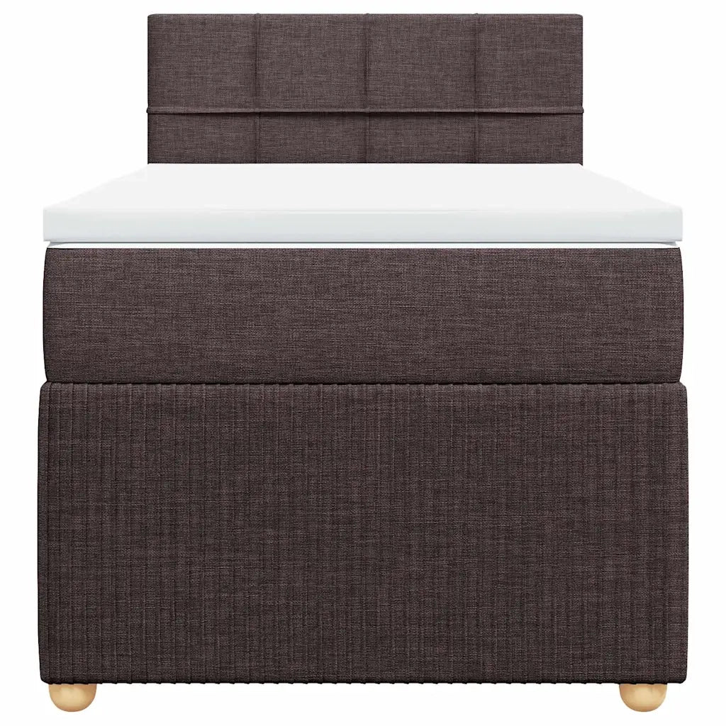 Giroletto a Molle con Materasso Marrone Scuro 80x200 cm Tessuto 3287286
