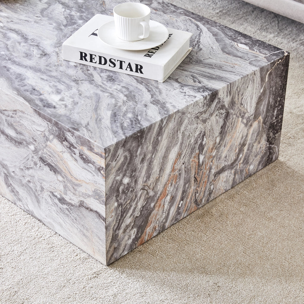 TAVOLINO DA SALOTTO 90x50x30 cm Grigio Effetto Marmo MDF