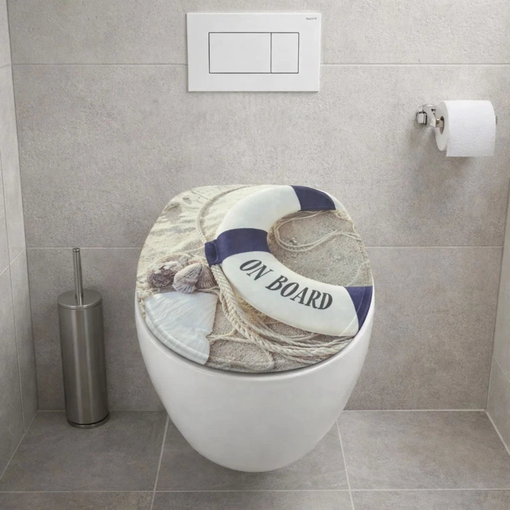 Sedile wc copri vater universale frizionato fantasia in mdf chiusura rallentata *** fantasia on board, confezione 1