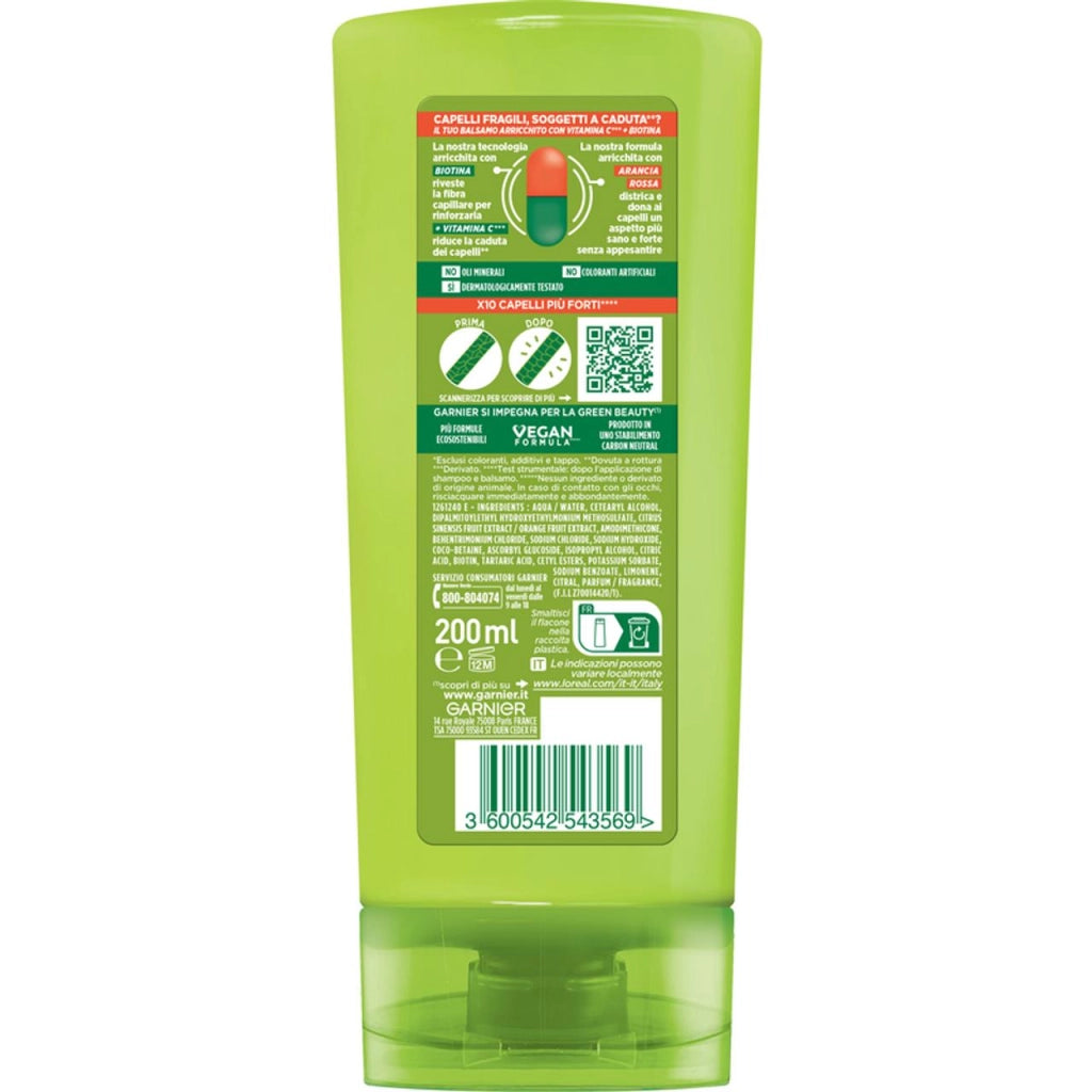 GARNIER FRUCTIS SET 3 CONFEZIONI BALSAMO FORTIFICANTE VITAMINE & FORZA CAPELLI FRAGILI SOGGETTI A CADUTA 200 ML L'UNA