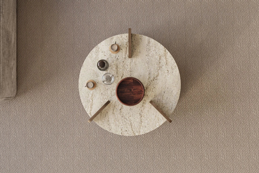 Tavolino in legno "Oalla" 70 x 70 x 45 cm - Travertino