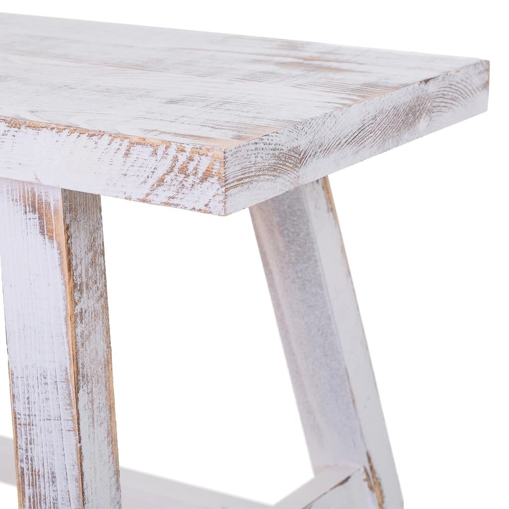 Sgabello in legno bianco 70x25x50h cm
