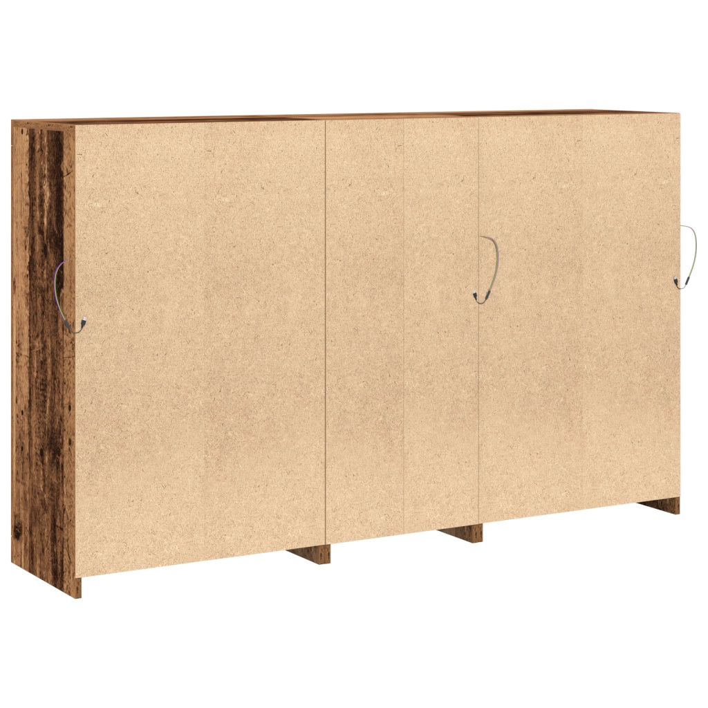 Sideboard con luci LED Legno Vecchio 162x37x100 cm Legno ingegnerizzato