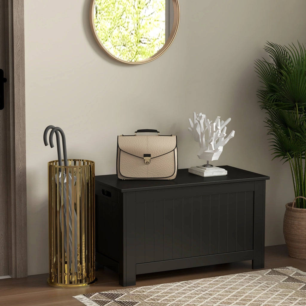Baule contenitore con coperchio ¨C Xylo ¨C nero 81x40x46 cm