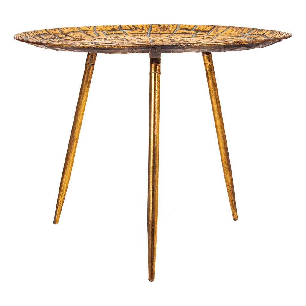 Tavolino in metallo dorato 54,5x54,5x40h