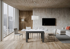 Tavolo Allungabile 120-180x90x77 cm Bibi Mix Bianco Spatolato