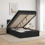 Letto ottomano con materasso Nero 120 x 190 cm Tessuto 3456311