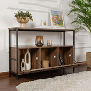Madia Noda, Credenza 2 Ripiani, 120x30x77h cm Marrone Noce