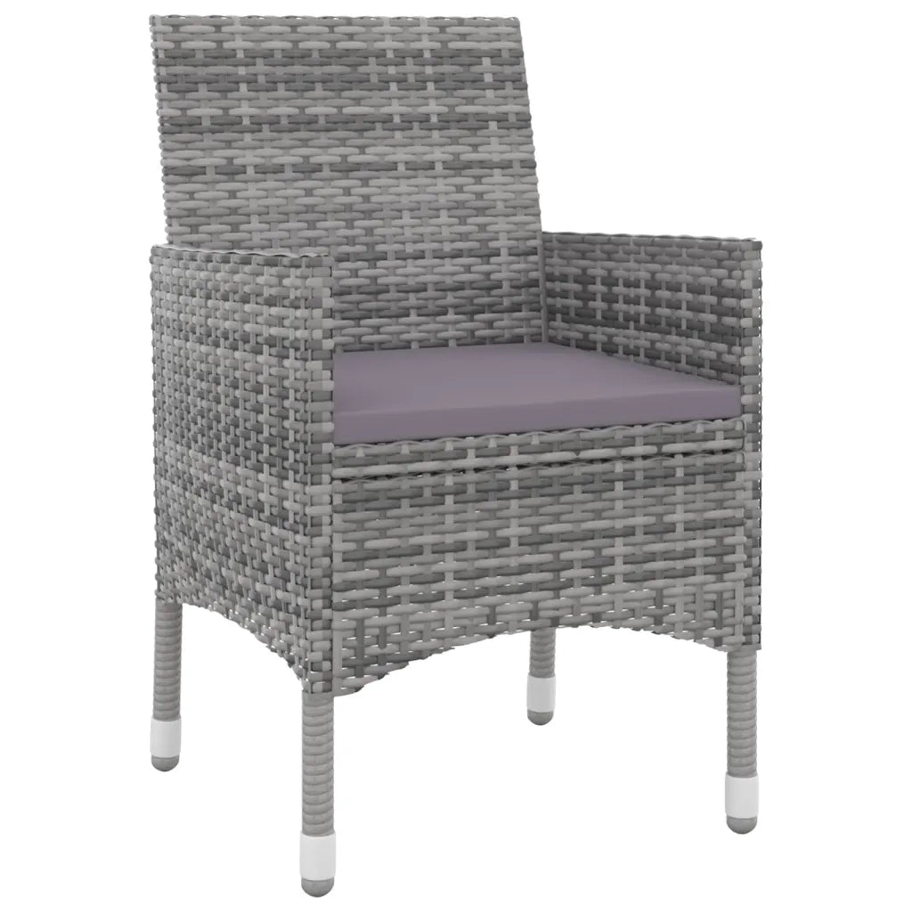 Set da Pranzo da Giardino 7 pz con Cuscini Polyrattan e Vetro 3099694