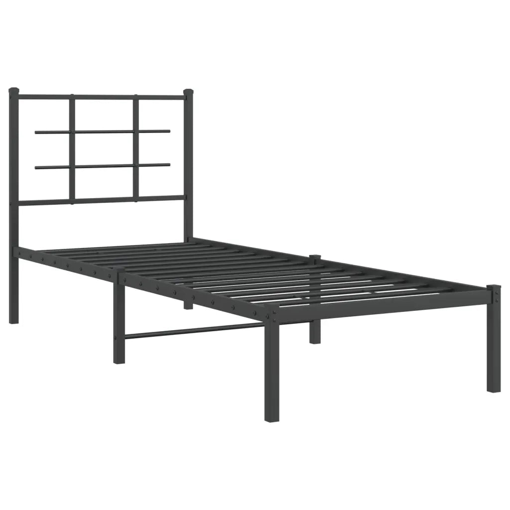 Giroletto con Testiera-Struttura Letto con testiera in Metallo Nero 75x190 cm 488734
