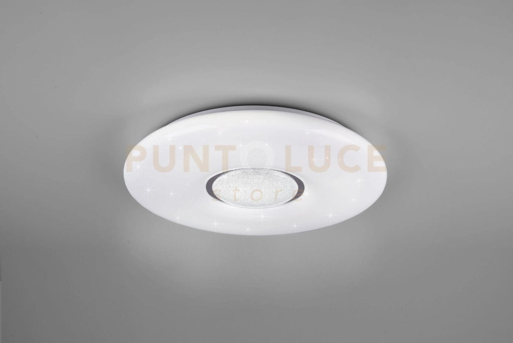 LIA PLAFONIERA LED 20W 2400lm, 3000 - 6000KCON TECNOLOGIA MULTIFUNZIONE " WIZ " DIFFUSORE EFFETTO CIELO STELLATO E CENTRALE EFFETTO CRISTALLO D. 41CM
