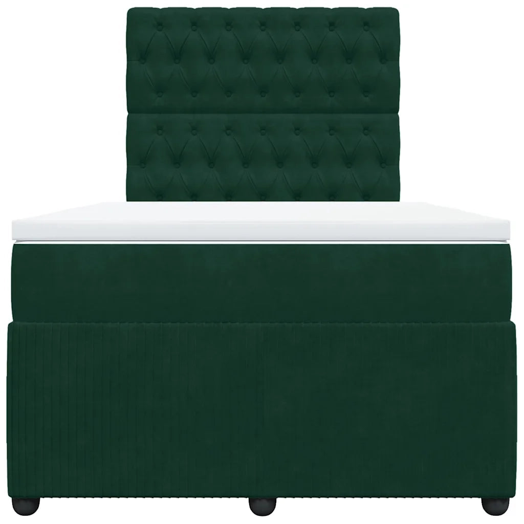 Giroletto a Molle con Materasso Verde Scuro 120x200 cm Velluto 3292319