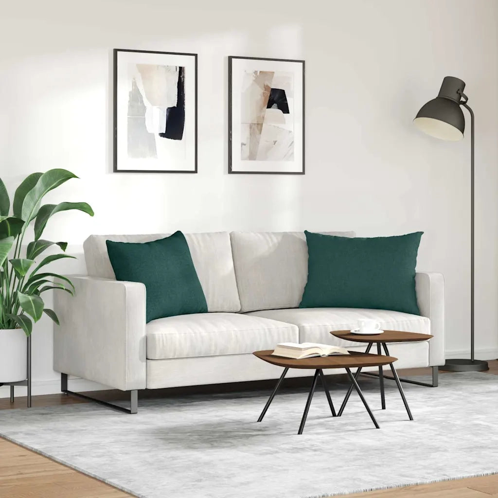 Cuscini da Divano 2 pcs Verde Scuro 70 x 50 cm Tessuto