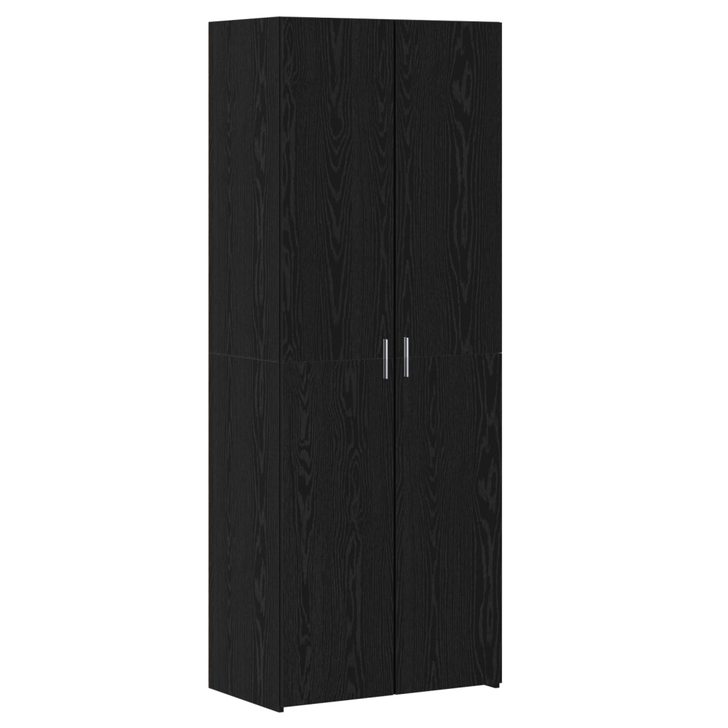 Highboard Rovere Nero 70x42.5x185 cm Legno ingegnerizzato
