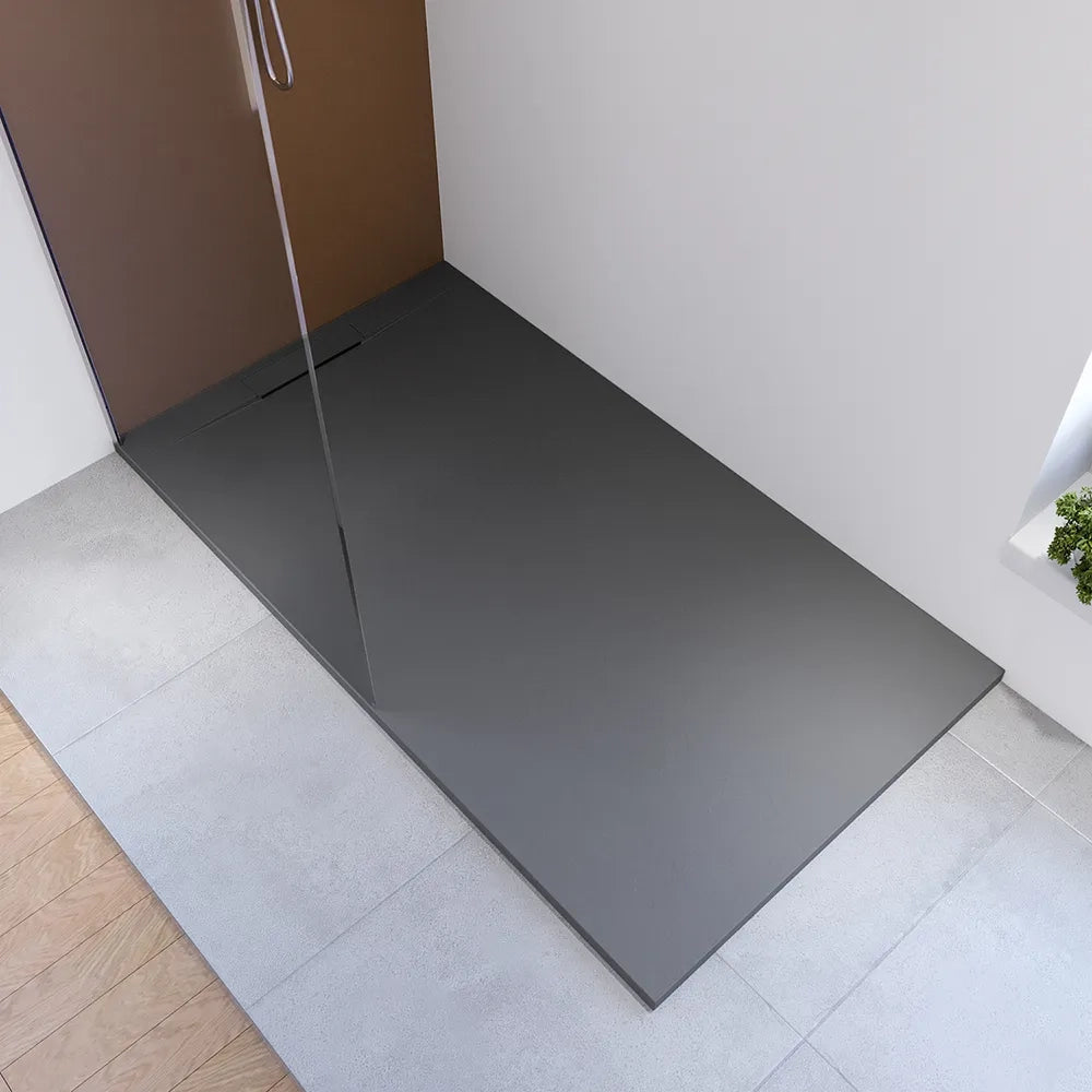 Piatto doccia 80x140 cm in marmoresina grigio effetto pietra | Paros