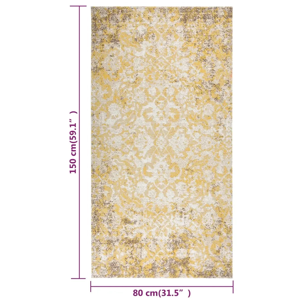 Tappeto da Esterni a Tessitura Piatta 80x150 cm Giallo 317042