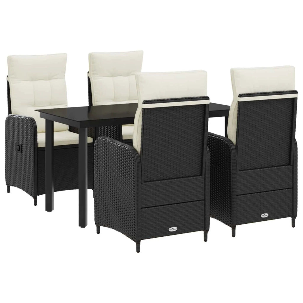 Set Tavolo da Salotto con cuscino 5 pcs Nero e Bianco Crema 3422480