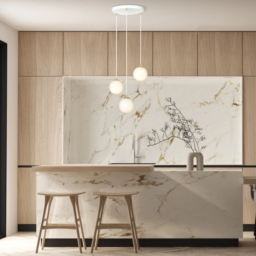 Lampadario Emibig Royal 3 bianco oro 3xE14 vetro 40cm