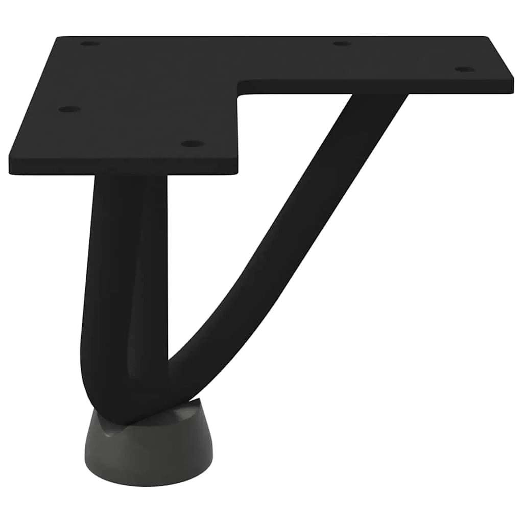 Set di 4 gambe per tavolino da caffè a forcina alte 10 cm con piedini regolabili stile moderno acciaio nero 02_0056727
