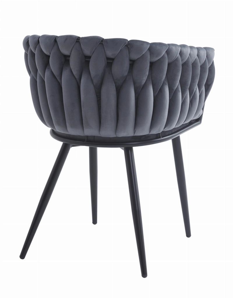 Sedia VALORA MAYAN - Design ergonomico in velluto grigio scuro x2