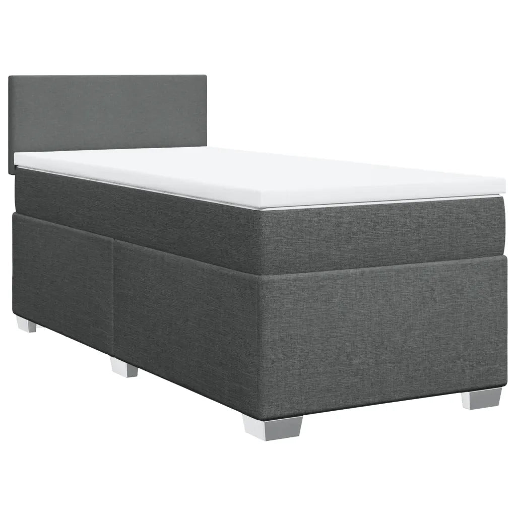 Giroletto a Molle con Materasso Grigio Scuro 90x190 cm Tessuto 3288037