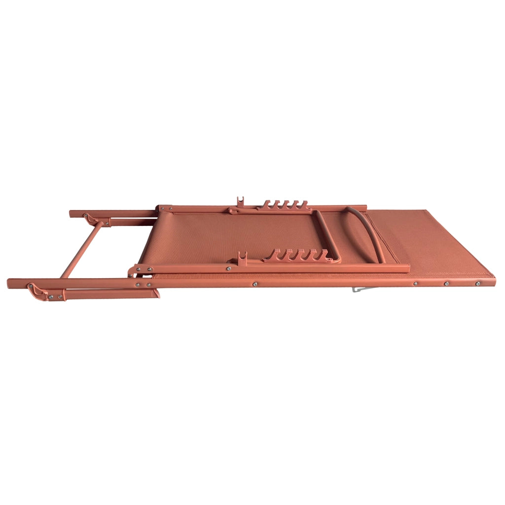 Set di 2 lettini pieghevoli SICILIA in textilene terracotta - struttura in terracotta
