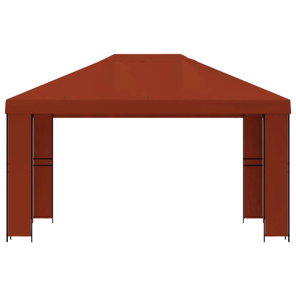 Gazebo 4 × 3 m Terracotta Poliestere e Acciaio 190 gsm