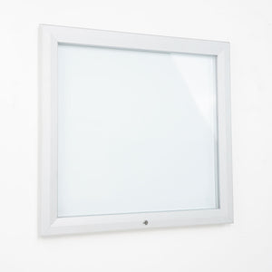 Bacheca da Esterno con Apertura a Ribalta 102,5x106,7x4,7 cm in Alluminio Grigio Chiaro