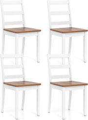 Set di 4 Sedie da Pranzo in Legno, Portata 180 kg, Sedia da Cucina in Stile Fattoria con Schienale Alto Curvo, Senza Braccioli per Sala da Pranzo, Cucina e Ristorante, 40 x 40 x 85 cm (4)