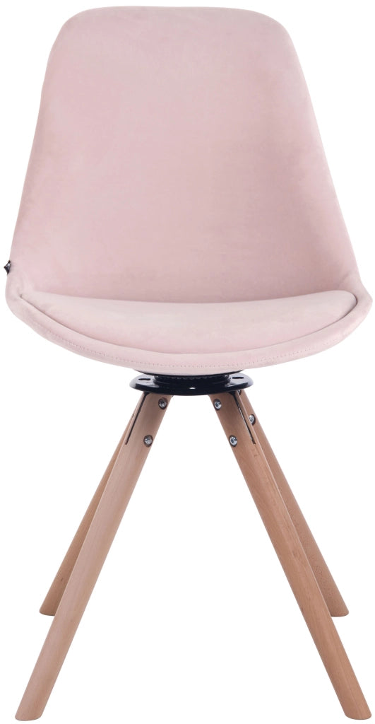 Sedia Pranzo Girevole Troyes In Velluto natura,rosa