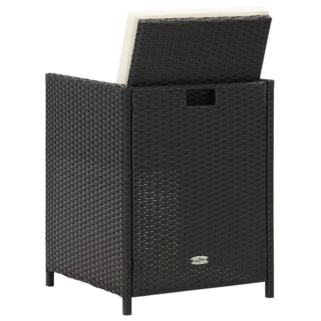 Sedie da Giardino 4 pz in Polyrattan Nero 316745