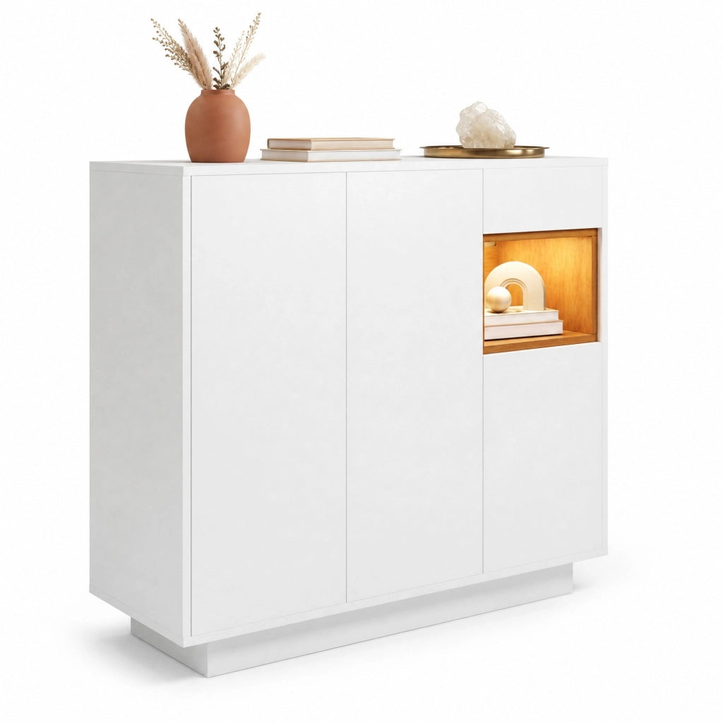 Scarpiera con LED 16 colori, ripiani regolabili e cassetto